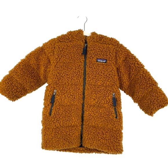 Patagonia Other - Patagonia Baby Hi Loft Parka Size 3T Brown Deep Pile Full Zip Hooded Teddy Bear